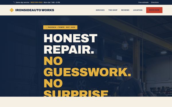 Ironside Auto Works demo site