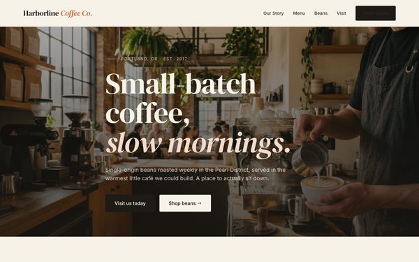 Harborline Coffee Co. demo site