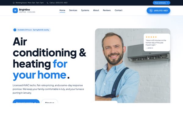 Brightline HVAC demo site