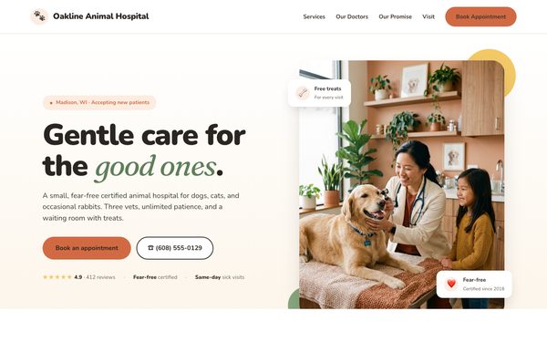 Oakline Animal Hospital demo site